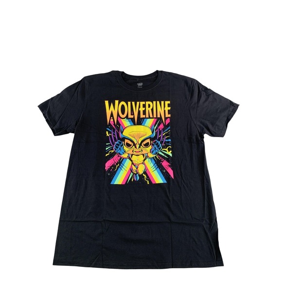 Marvel Other - Wolverine‎ Shirt Mens Large Black Marvel Pop Tees Graphic Neon Superhero Retro
